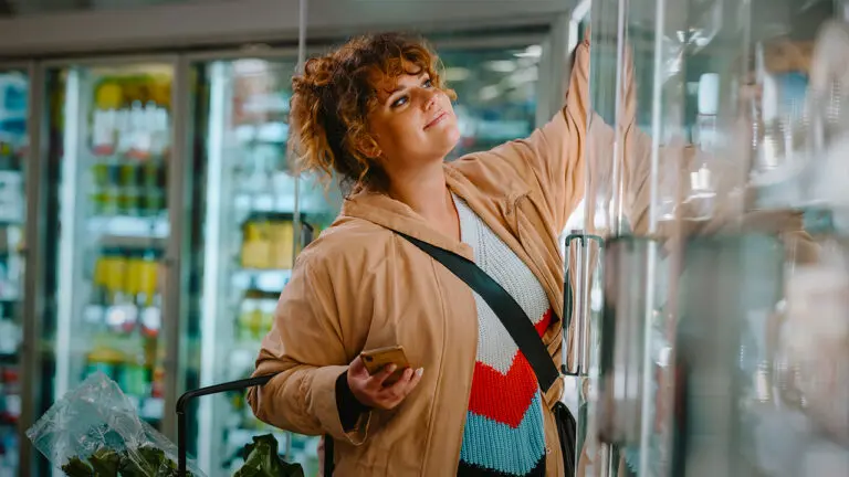 A woman shopping at grocery store